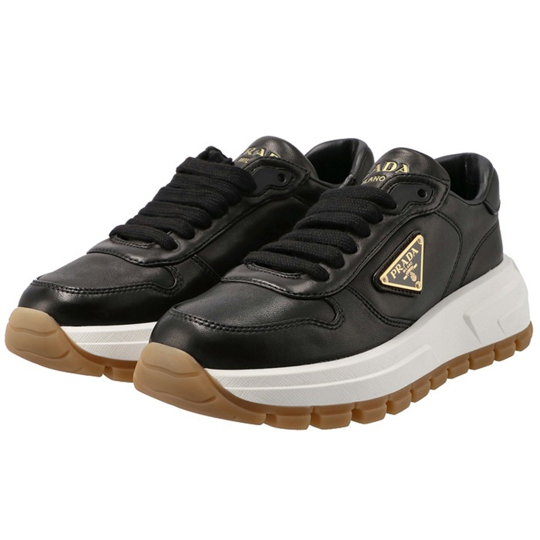 PRADA - プラダ PRADA レザースニーカー 三角ロゴ レースアップ PRADA - プラダ PRADA レザースニーカー 三角ロゴ レースアップ