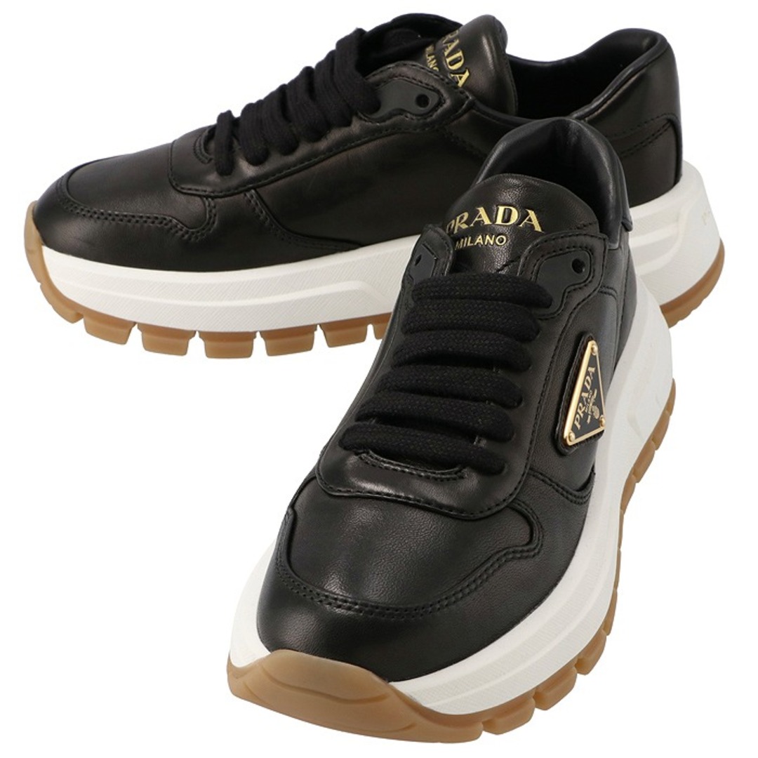 PRADA - プラダ PRADA レザースニーカー 三角ロゴ レースアップ PRADA - プラダ PRADA レザースニーカー 三角ロゴ レースアップ