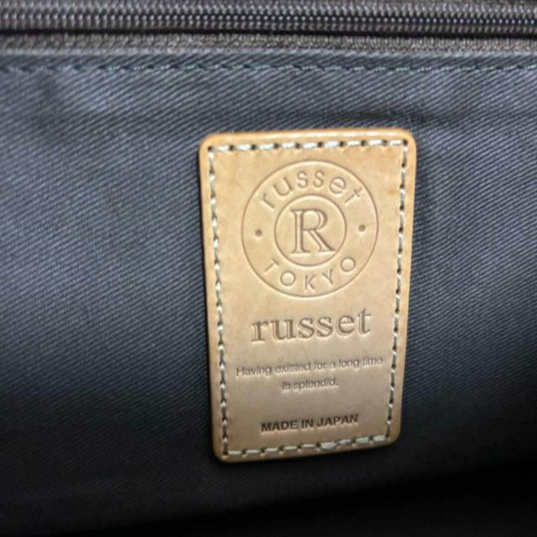 Russet(ラシット)のrusset(ラシット) トートバッグ美品  - ダークネイビー×ライトグレー×マルチ 型押し加工 ナイロン×レザー レディースのバッグ(トートバッグ)の商品写真