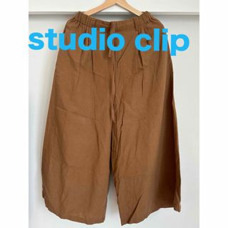 スタディオクリップ(STUDIO CLIP)の新品　studio clip リネンワイドパンツ(バギーパンツ)