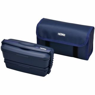 サーモス 弁当箱 2段 フレッシュランチボックス 900ml ネイビーブルー D(弁当用品)