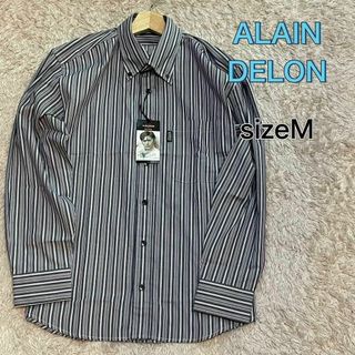 アランドロン(Alain Delon)の【未使用】アランドロン　ボタンダウンシャツ　ストライプ　メンズM(Tシャツ/カットソー(七分/長袖))