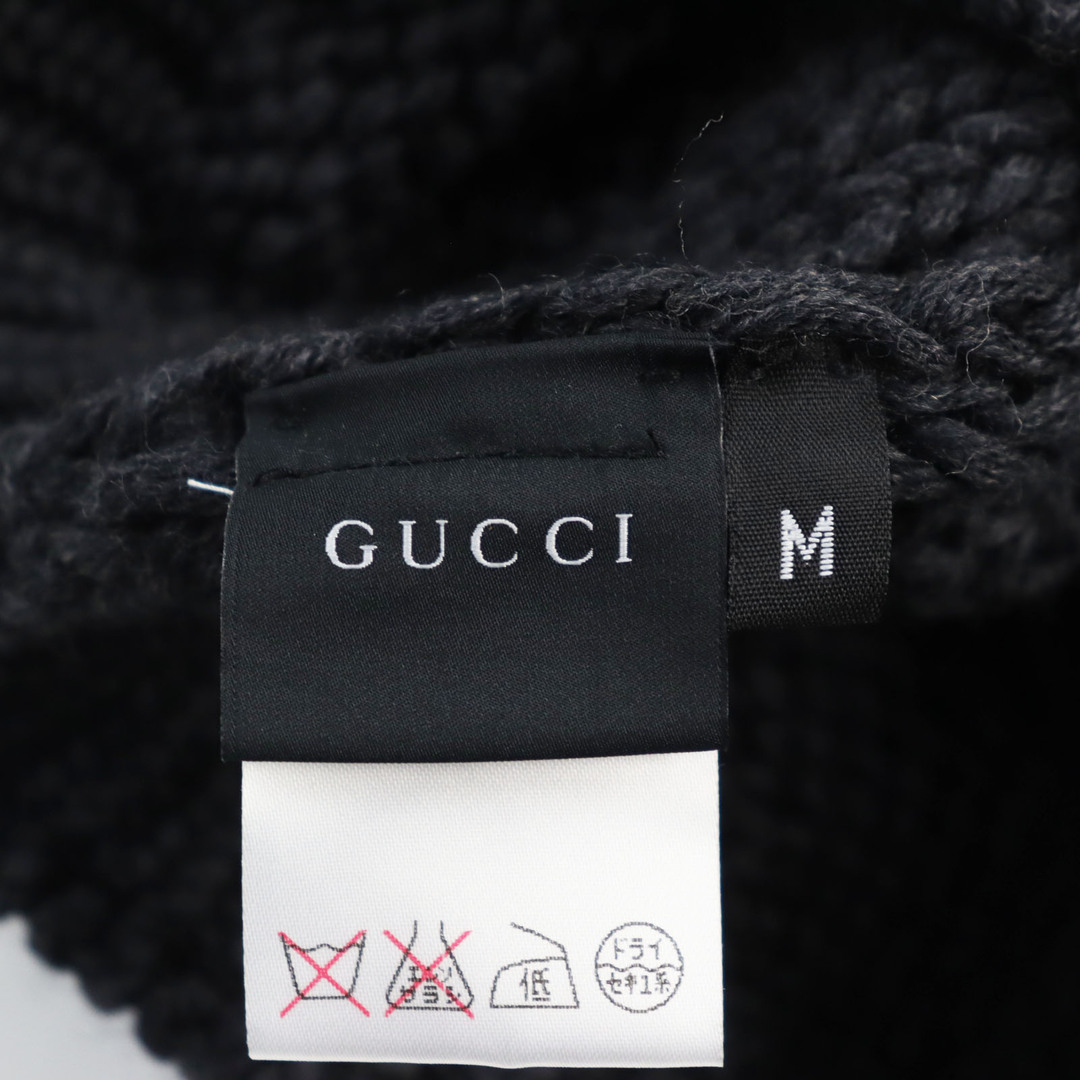 Gucci(グッチ)の極美品○GUCCI グッチ 300052 4G206 ウール100% インターロッキングG GGロゴ ケーブル編み ニット帽/ニットキャップ グレー M イタリア製 正規品 メンズ メンズの帽子(ニット帽/ビーニー)の商品写真