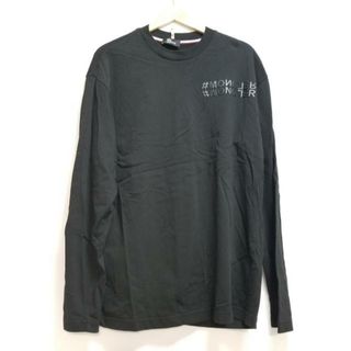 モンクレール(MONCLER)のMONCLER(モンクレール) 長袖Tシャツ サイズL メンズ T-SHIRT MANICA LUNGA 黒 クルーネック(Tシャツ/カットソー(七分/長袖))