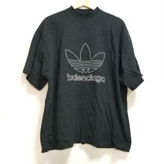 バレンシアガ(Balenciaga)のBALENCIAGA(バレンシアガ) 半袖Tシャツ サイズL メンズ - 723976 TNVN8 黒×白 クルーネック/刺繍/2022年(Tシャツ/カットソー(半袖/袖なし))