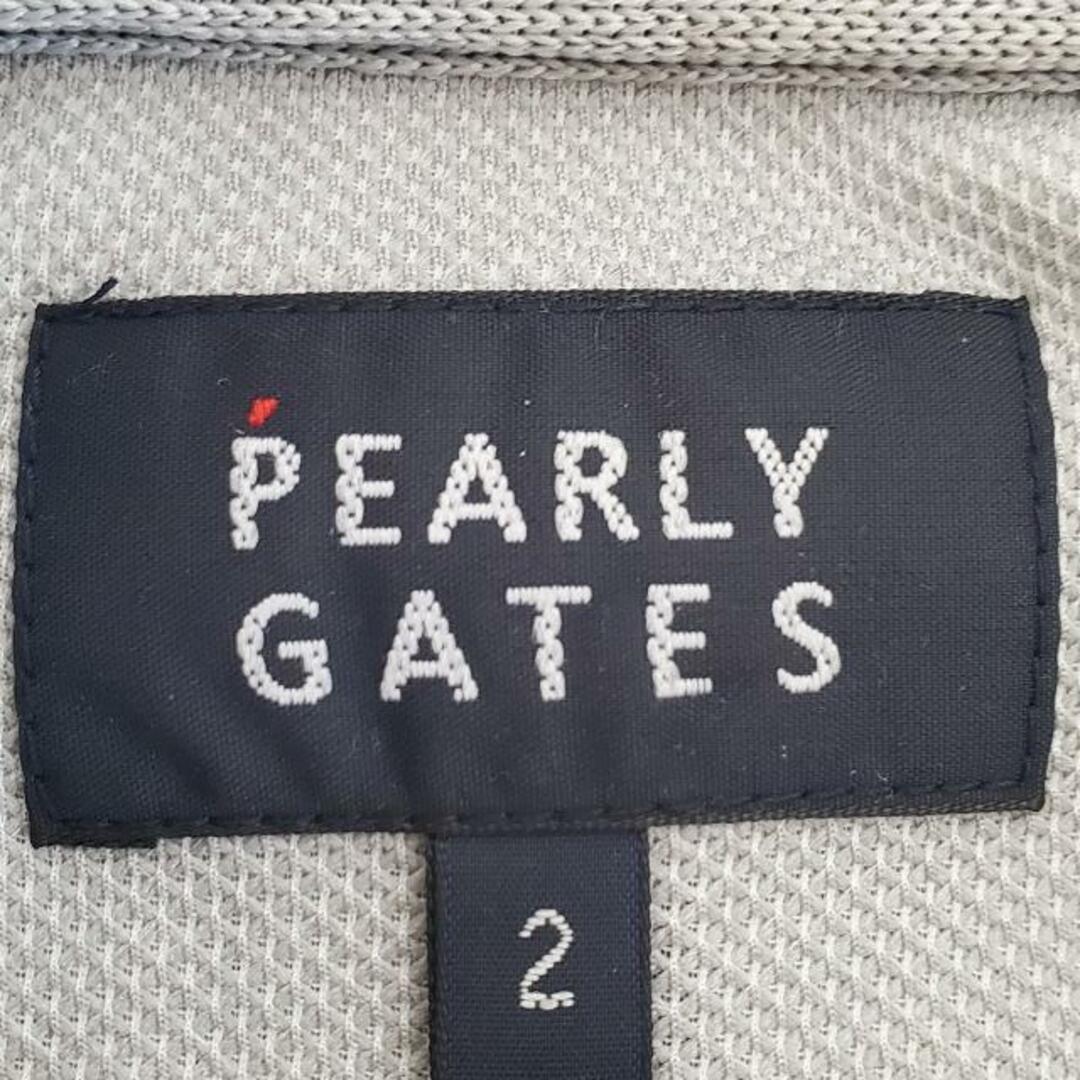 PEARLY GATES(パーリーゲイツ)のPEARLY GATES(パーリーゲイツ) 半袖ポロシャツ サイズ2 M レディース美品  - グレー×ダークネイビー×オレンジ レディースのトップス(ポロシャツ)の商品写真