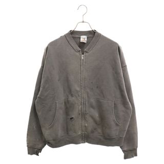 SAINT MICHAEL セントマイケル 24SS ZIP UP SWEAT USE加工ジップアップスウェットトレーナー グレー SM-YS8-0000-040(スウェット)