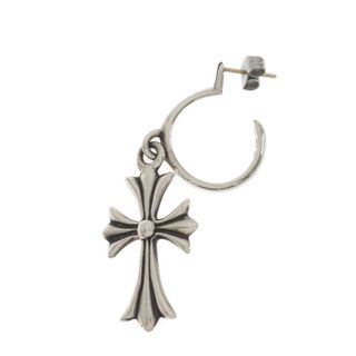 クロムハーツ(Chrome Hearts)のCHROME HEARTS クロムハーツ TINY CH CROSS タイニーCHクロスフープ ピアス シルバー(ピアス(片耳用))