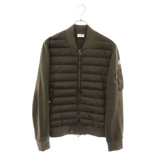 モンクレール(MONCLER)のMONCLER モンクレール MAGLIA CARDIGAN フロントダウン切替 スウェットブルゾン ジャケット カーキ B20918402400(ブルゾン)