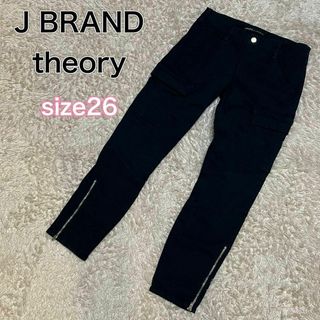 セオリー(theory)のJBRANDセオリー別注スキニーカーゴパンツ美脚デニム26インチ 黒　USA製(ワークパンツ/カーゴパンツ)