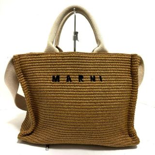 MARNI(マルニ) トートバッグ美品  - SHMP0077U0 ブラウン×アイボリー 2way コットン×ナイロン