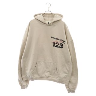 RRR123 RIVINGTON roi Rebis リヴィントンロイレビス HOLY CLUB HOODIE ロゴプリント プルオーバーパーカー ベージュ(パーカー)