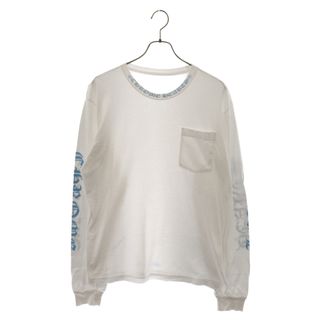 クロムハーツ(Chrome Hearts)のCHROME HEARTS クロムハーツ Neck Logo L/S TEE ネックロゴロングスリーブ長袖Tシャツ ホワイト/ブルー(Tシャツ/カットソー(七分/長袖))