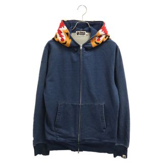 A BATHING APE アベイシングエイプ TIGER FULL ZIP HOODIE タイガー フルジップフーディ スウェットジップアップパーカー ネイビー 001ZPH301014X