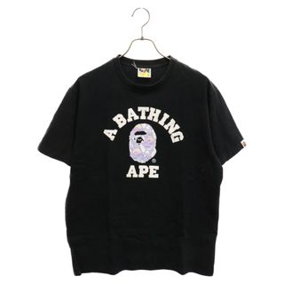 A BATHING APE - A BATHING APE アベイシングエイプ フロントネオンロゴ 半袖Tシャツ ブラック