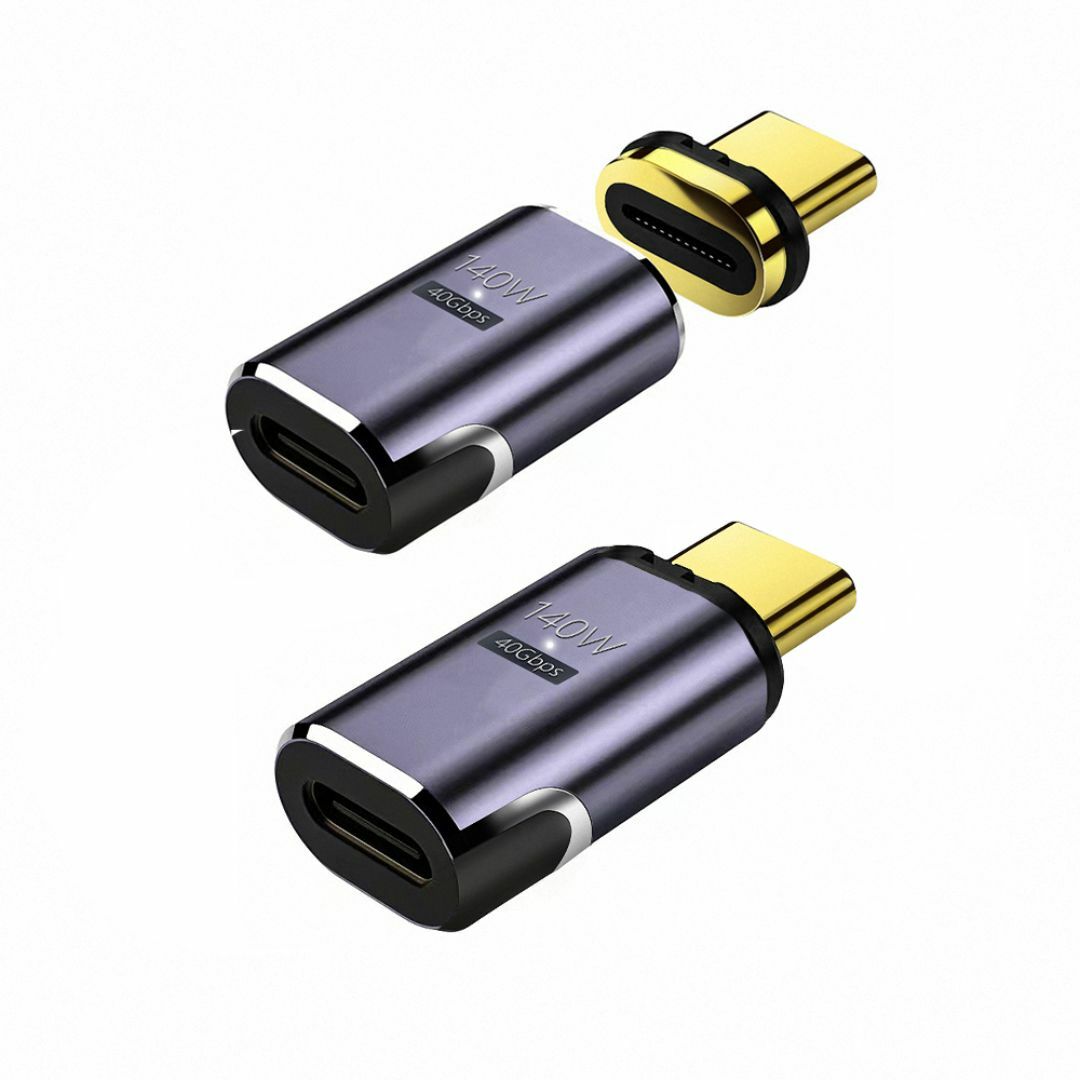 USB-C Type Cマグネット変換アダプタ 2個入り 磁石コネクタ140W スマホ/家電/カメラのPC/タブレット(PC周辺機器)の商品写真