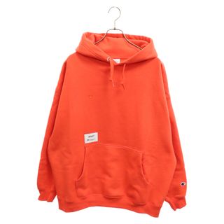 ダブルタップス(W)taps)のWTAPS ダブルタップス 21AW ×Champion ACADEMY HOODED CTPL チャンピオン ロゴ刺繍プルオーバーパーカー オレンジ C8-Z110(パーカー)