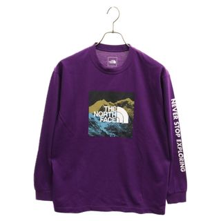 ザノースフェイス(THE NORTH FACE)のTHE NORTH FACE ザノースフェイス DIGITAL LOGO L/S TEE NT82137 デジタルロゴ クルーネック 長袖Tシャツ カットソー パープル(Tシャツ/カットソー(七分/長袖))