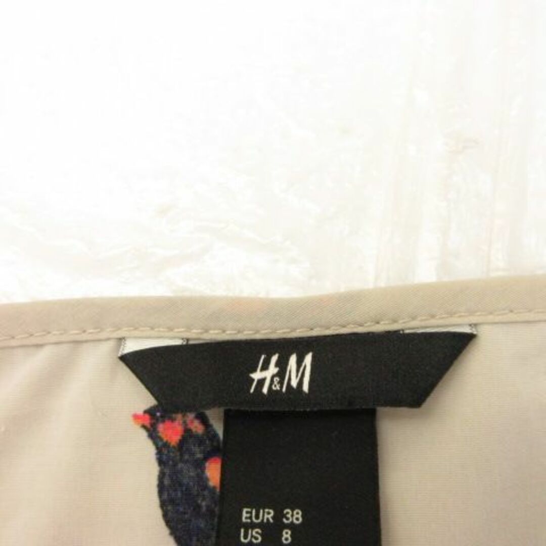 H&M(エイチアンドエム)のエイチ&エム H&M カットソー フレンチスリーブ 鳥柄 グレージュ 38 レディースのトップス(カットソー(半袖/袖なし))の商品写真