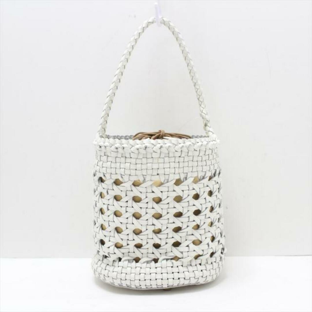 Sybilla(シビラ)のSybilla(シビラ) ハンドバッグ美品  - 白 編み込み/巾着型 レザー レディースのバッグ(ハンドバッグ)の商品写真