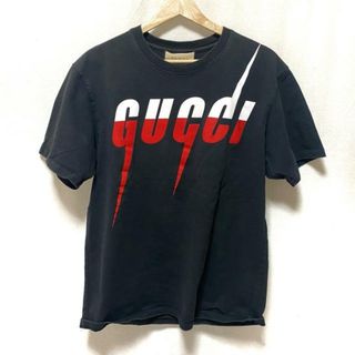 グッチ(Gucci)のGUCCI(グッチ) 半袖Tシャツ サイズS レディース - 565806 黒×レッド×白(Tシャツ(半袖/袖なし))