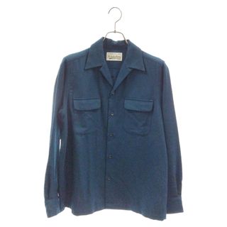 ワコマリア(WACKO MARIA)のWACKO MARIA ワコマリア 50S OPEN COLLAR SHIRT バックロゴ オープンカラー長袖シャツ ネイビー(シャツ)