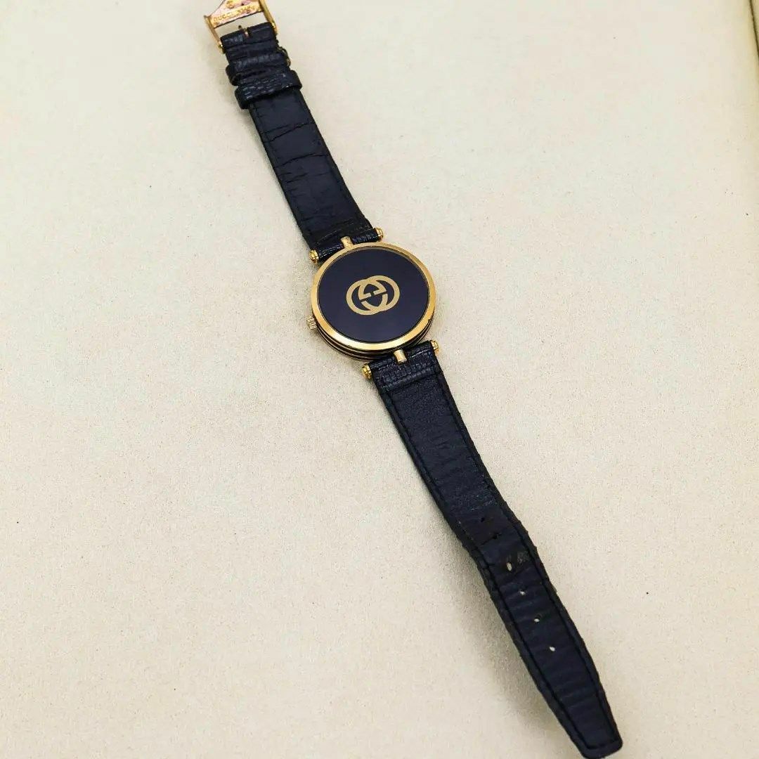 Gucci(グッチ)の◆稼働 GUCCI 腕時計 サイドシェリー レザーベルト ボーイズ 新品電池 x メンズの時計(腕時計(アナログ))の商品写真