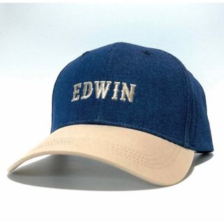 エドウィン(EDWIN)の新品　未使用　EDWIN エドウィン　デニム　ロゴ　ツートン　キャップ　帽子(キャップ)