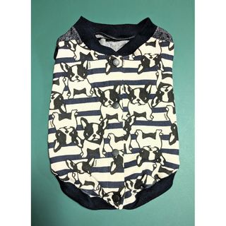 ★ハンドメイド/犬服　背中開きベスト　裏毛ニット　フレブル/Mサイズ【K】春用★(ペット服/アクセサリー)