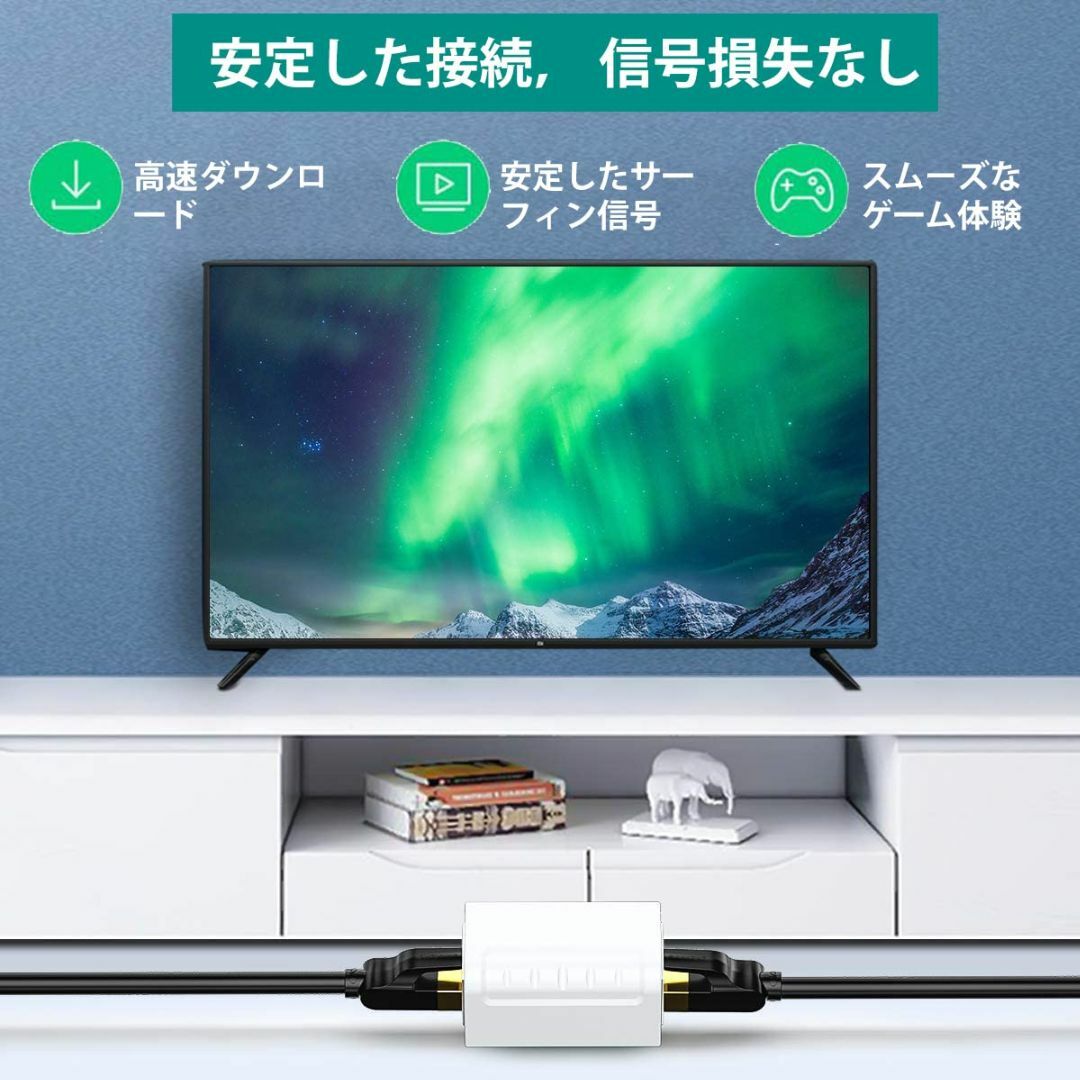 【色: ホワイト】RJ45 LANケーブル用中継コネクタ (5個セット, ホワイ スマホ/家電/カメラのPC/タブレット(PC周辺機器)の商品写真