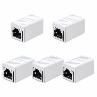 【色: ホワイト】RJ45 LANケーブル用中継コネクタ (5個セット, ホワイ(PC周辺機器)