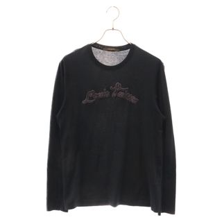 LOUIS VUITTON ルイヴィトン 13AW Long Sleeve Tee RM132M H4JR21JEZ フロントロゴ刺繍 長袖カットソー ブラック