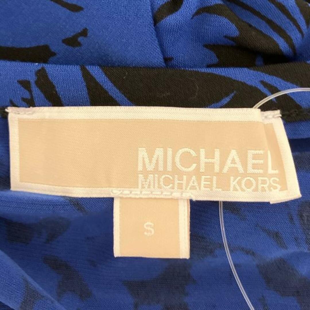 Michael Kors(マイケルコース)のMICHAEL KORS(マイケルコース) ワンピース サイズS レディース美品  - 黒×ネイビー クルーネック/長袖/ひざ丈/花柄 ポリエステル レディースのワンピース(その他)の商品写真