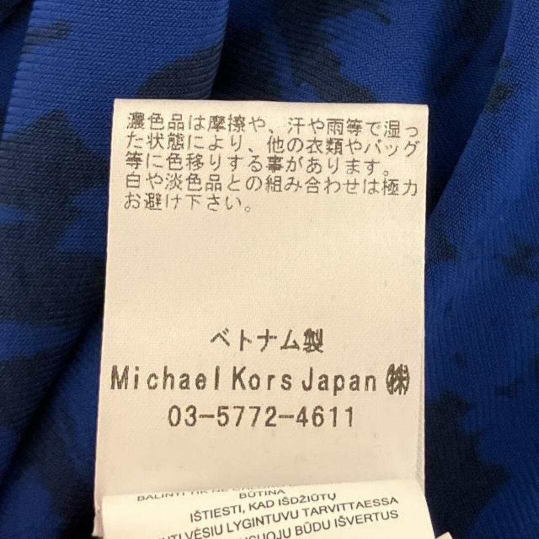 Michael Kors(マイケルコース)のMICHAEL KORS(マイケルコース) ワンピース サイズS レディース美品  - 黒×ネイビー クルーネック/長袖/ひざ丈/花柄 ポリエステル レディースのワンピース(その他)の商品写真