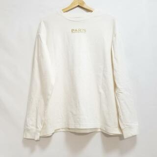 Paris Saint-Germain(パリサンジェルマン) 長袖Tシャツ サイズM メンズ - 白×ゴールド クルーネック(Tシャツ/カットソー(七分/長袖))