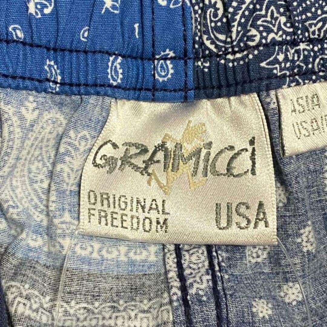 GRAMICCI(グラミチ)のGramicci(グラミチ) ハーフパンツ サイズL メンズ美品  - ブルー×ネイビー×白 ペイズリー柄 メンズのパンツ(ショートパンツ)の商品写真