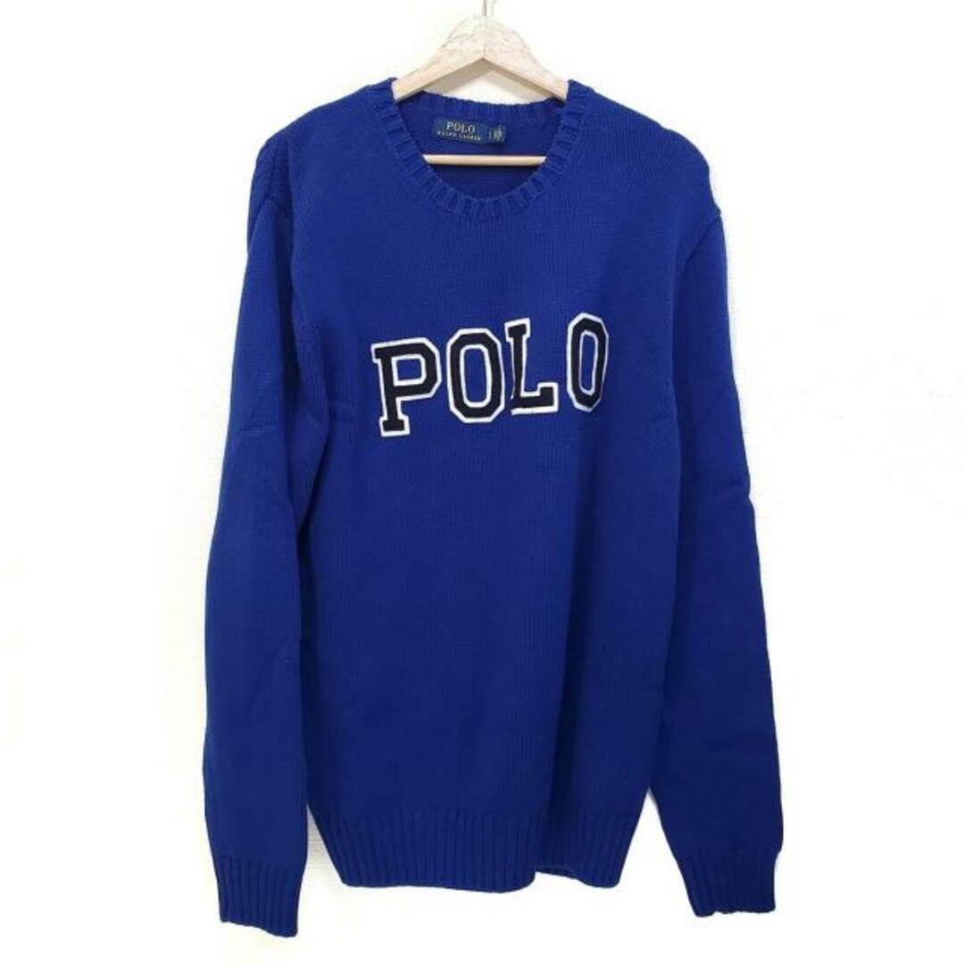 POLO RALPH LAUREN(ポロラルフローレン)のPOLObyRalphLauren(ポロラルフローレン) 長袖セーター サイズ180/100A メンズ - ネイビー×黒×白 メンズのトップス(ニット/セーター)の商品写真