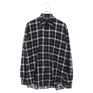 バレンシアガ(Balenciaga)のBALENCIAGA バレンシアガ Back Logo Check Shirts バックロゴ チェック長袖シャツ ブラック/ホワイト(シャツ)