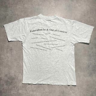 Federalists グレーTシャツ Lサイズ　USA製　両面プリント政治系(Tシャツ/カットソー(半袖/袖なし))