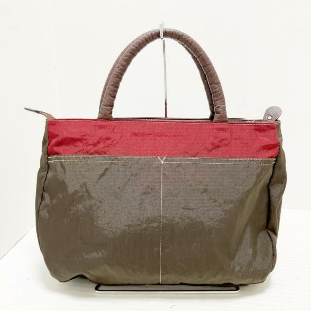 IBIZA(イビザ)のIBIZA(イビザ) ハンドバッグ - ダークブラウン×ボルドー ナイロン×レザー レディースのバッグ(ハンドバッグ)の商品写真