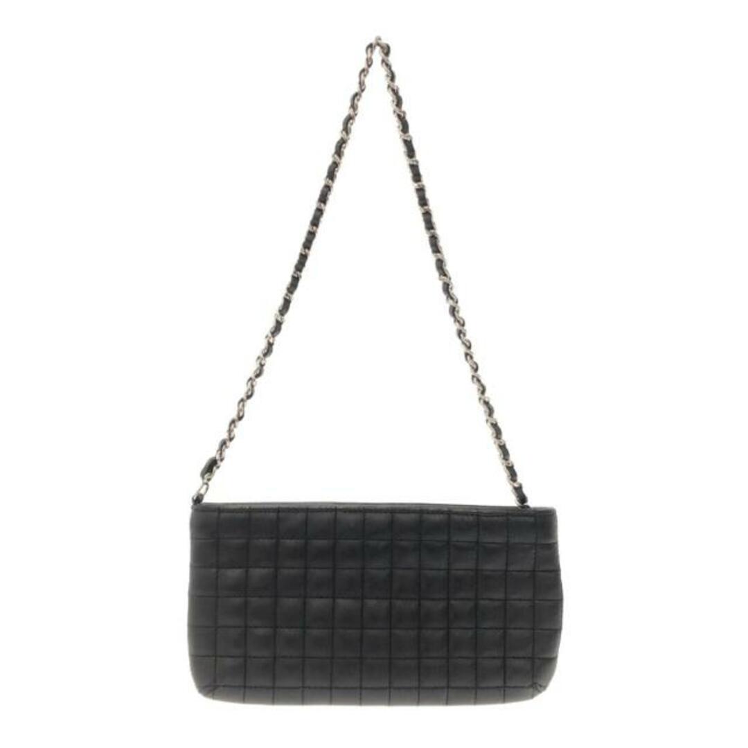 CHANEL(シャネル)のCHANEL(シャネル) ショルダーバッグ カメリア/No5/チョコバー 黒 シルバー金具/チェーンショルダー ラムスキン×エナメル（レザー） レディースのバッグ(ショルダーバッグ)の商品写真