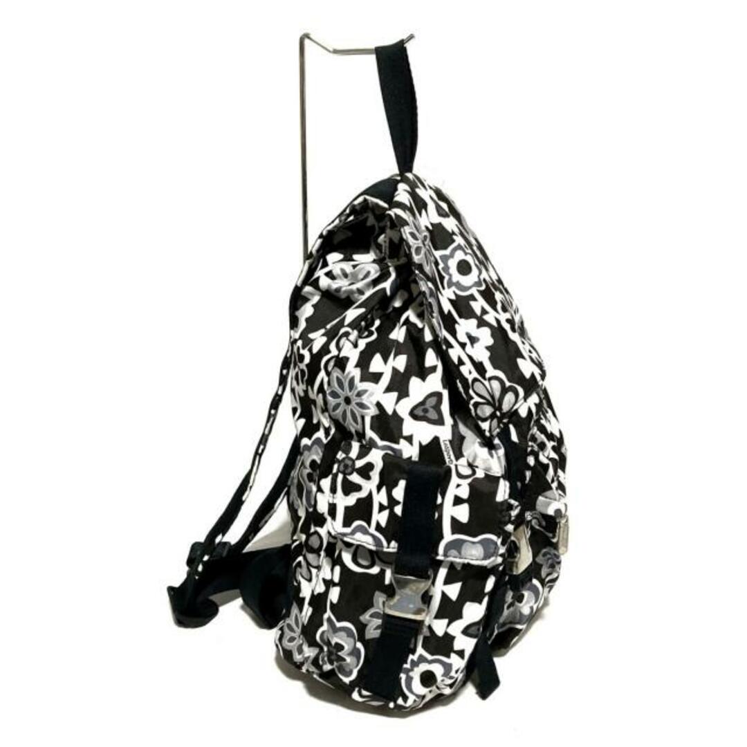 LeSportsac(レスポートサック)のLESPORTSAC(レスポートサック) リュックサック - 黒×白×グレー 花柄 レスポナイロン レディースのバッグ(リュック/バックパック)の商品写真