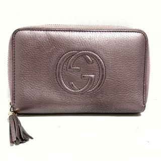 グッチ(Gucci)のGUCCI(グッチ) 2つ折り財布 ソーホー 351486 ピンク ラウンドファスナー レザー(財布)