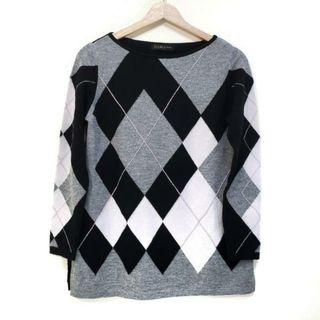 DAMAcollection(ダーマコレクション) 長袖セーター サイズS レディース美品  - 黒×グレー×マルチ クルーネック(ニット/セーター)
