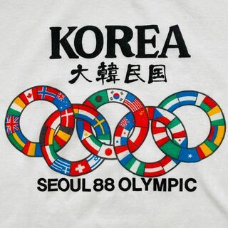 80s ソウルオリンピック記念Tシャツ 韓国KOREA 古着1988(Tシャツ/カットソー(半袖/袖なし))