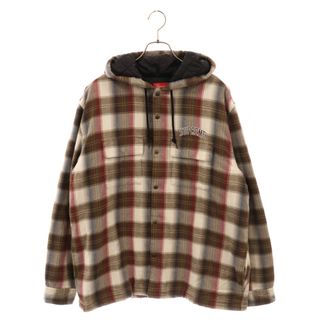 シュプリーム(Supreme)のSUPREME シュプリーム 19AW Hooded Flannel Zip Up Shirt フーデットフランネル 長袖チェックシャツ ジャケット ブラウン(フライトジャケット)