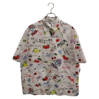 エムエスジイエム(MSGM)のMSGM エムエスジーエム ハンド プリント 半袖 シャツ ホワイト/マルチ 3242MDE116(シャツ)