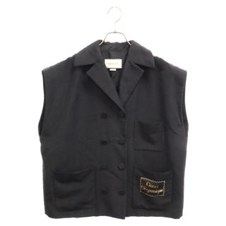 グッチ(Gucci)のGUCCI グッチ Logo Patch Vest ロゴパッチ ジレベスト ブラック 611943(ベスト)