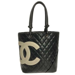 シャネル(CHANEL)のCHANEL(シャネル) トートバッグ カンボンラインミディアムトート A25167 黒×白 ラムスキン(トートバッグ)