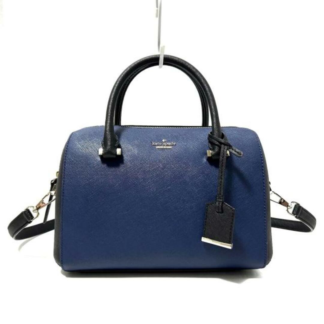 kate spade new york(ケイトスペードニューヨーク)のKate spade(ケイトスペード) ハンドバッグ美品  キャメロンストリート ラージ レーン PXRU7951 ネイビー×黒 レザー レディースのバッグ(ハンドバッグ)の商品写真